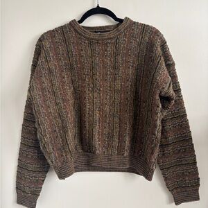 Vintage Striped Brown Sweater